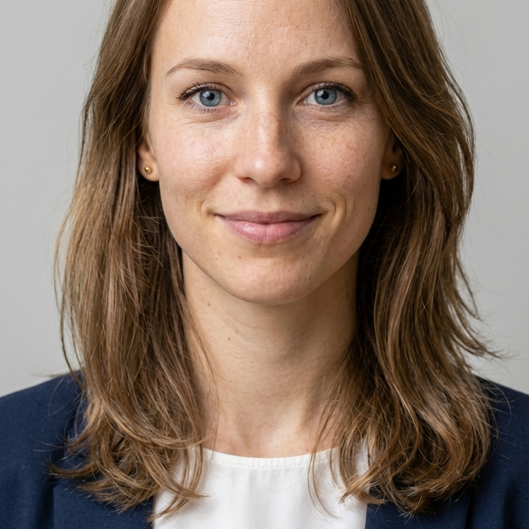 Professionelles Bewerbungsfoto einer Frau im Business-Blazer, Studio-Qualität