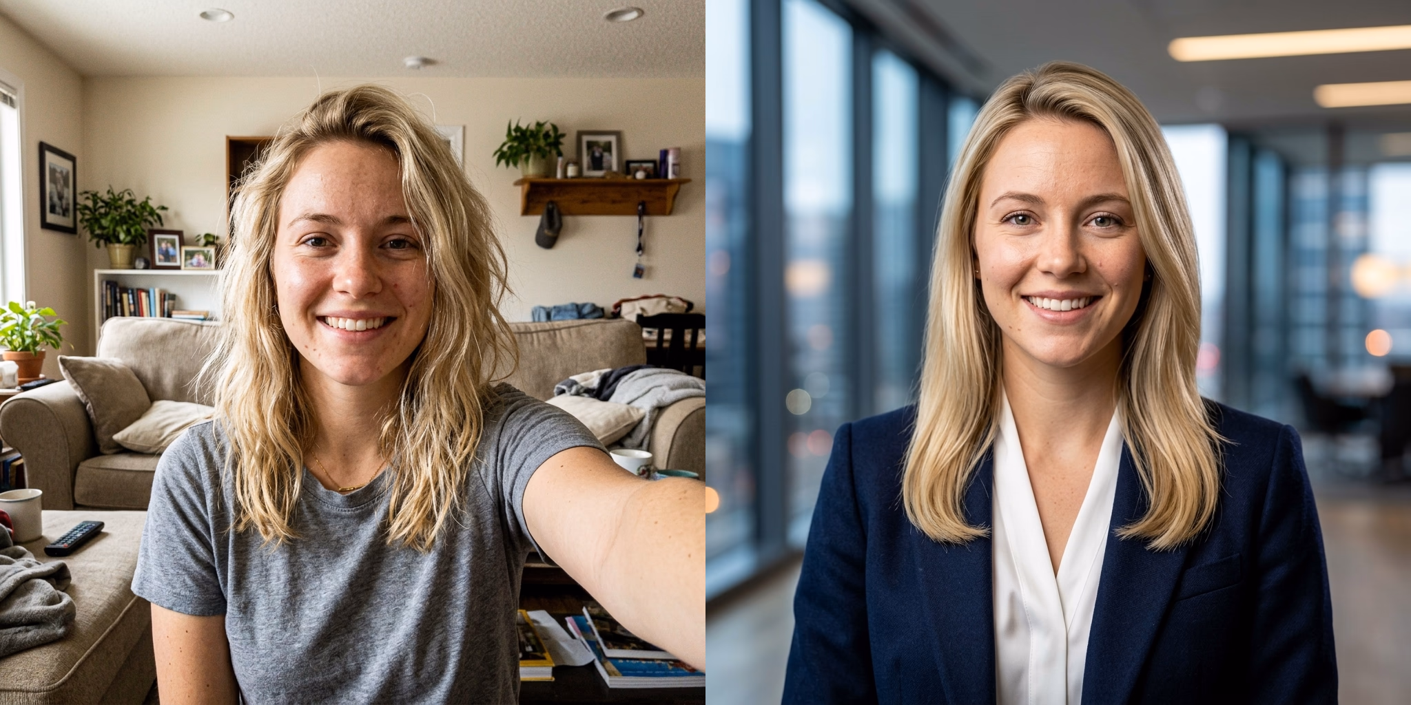 Portrait professionnel féminin adapté au recadrage de LinkedIn