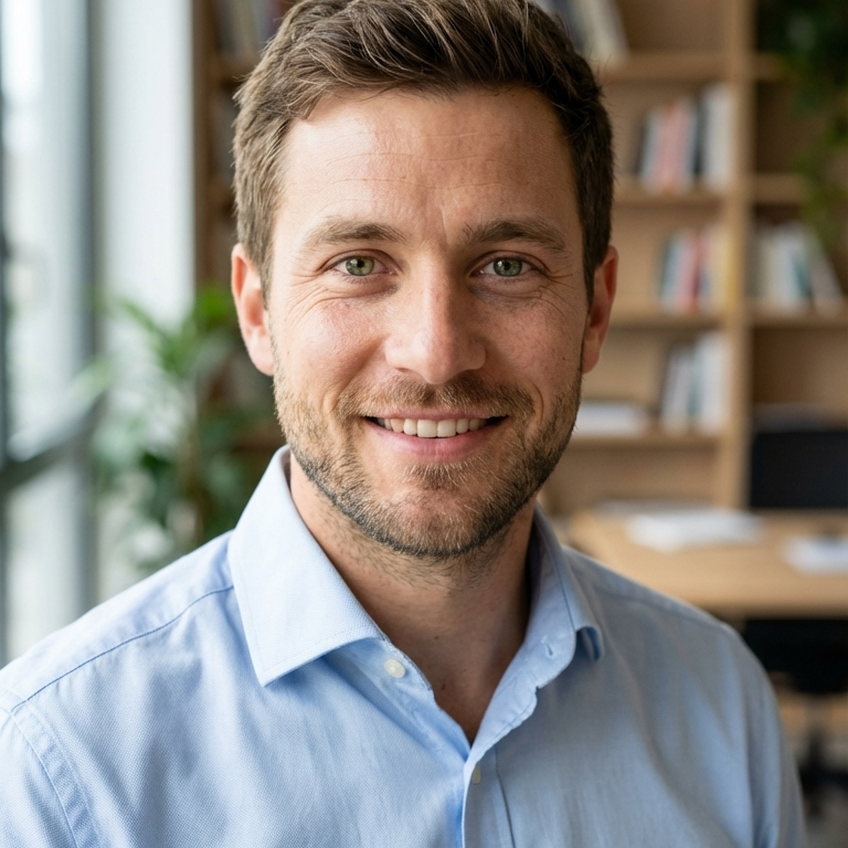 Profilbild erstellen mit KI: Vorher Selfie, nachher professionelles Profilfoto