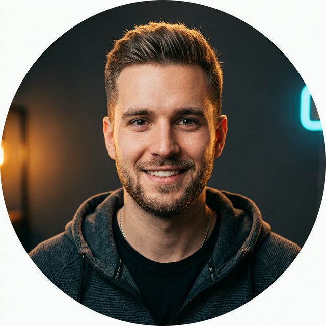 Vorher: Selfie, Nachher: Professionelles YouTube Channel-Icon