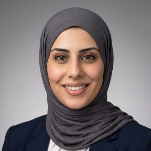 شخصية خيالية مولدة بالذكاء الاصطناعي ترتدي الحجاب في نمط استوديو مهني