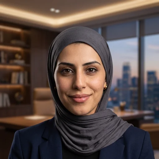شخصية خيالية بالحجاب في نمط تنفيذي