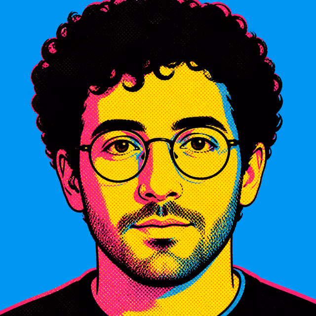 Pop-Art Dasselbe Gesicht als Pop-Art-Siebdruck in Magenta, Gelb und Cyan mit harten Konturen