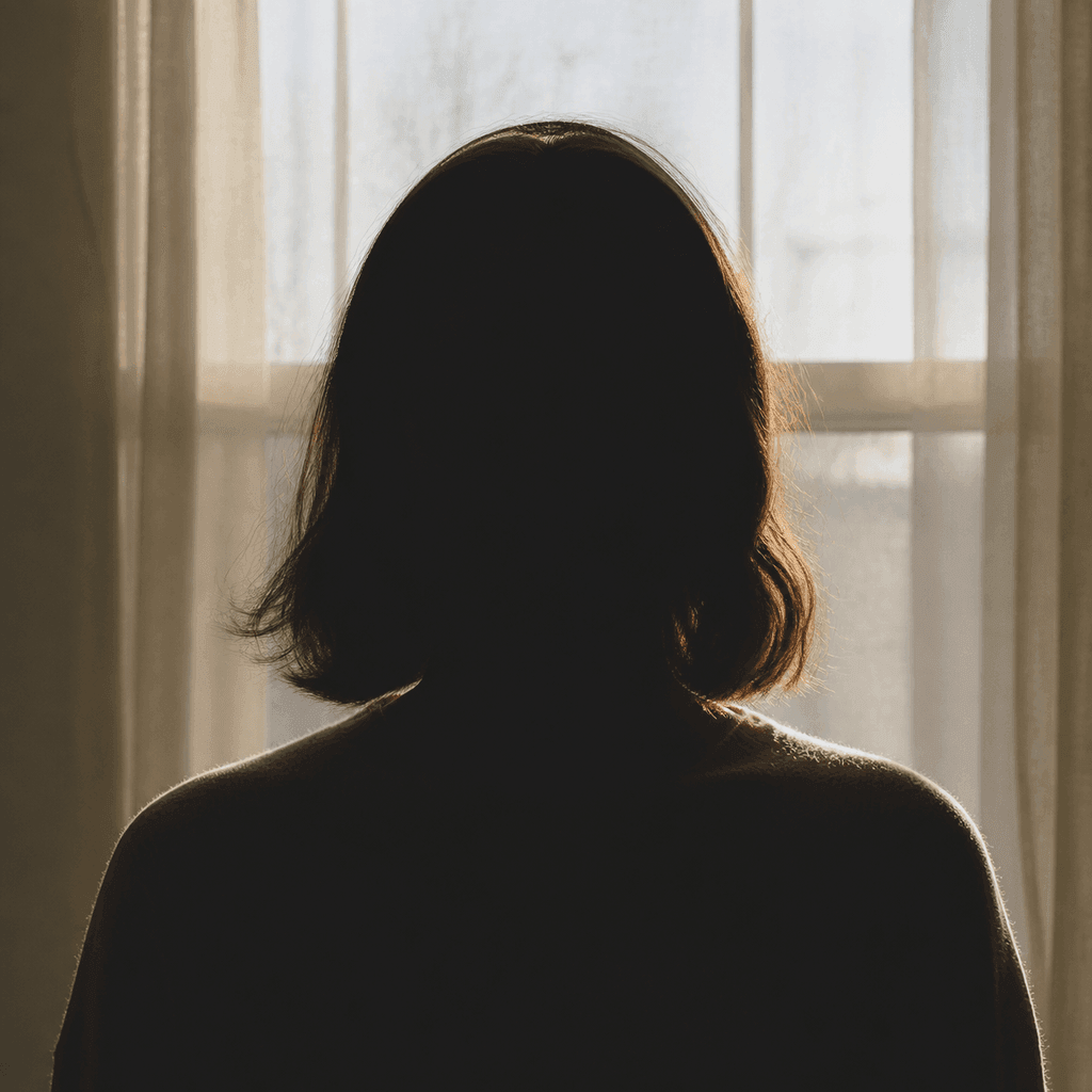 Person steht vor einem hellen Fenster im Gegenlicht, nur die Silhouette von Kopf und Schultern ist erkennbar